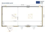 20-Fuß-Bürocontainer Mailand (6 × 3 m) – Bild 3