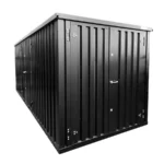 Container Werkstatt 5×2 m – Doppeltür kurze Seite, Schwarz RAL 9005 – Bild 7