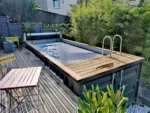 Containerpool 12 m – Mit Strandbereich aus Exotenholz – Bild 5