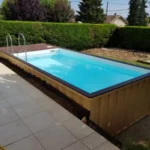 Containerpool 12 m – Mit Strandbereich aus Exotenholz – Bild 3