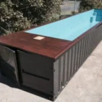 Containerpool 12 m – Mit Strandbereich aus Exotenholz – Bild 7