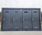 Sanitärcontainer 4×2 m RAL7016 – 4 WC-Kabinen & 4 Pissoirs – Bild 4