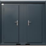 Duschcontainer – Sanitärcontainer als Doppelkabine mit zwei Duschen – RAL 7016 Anthrazit