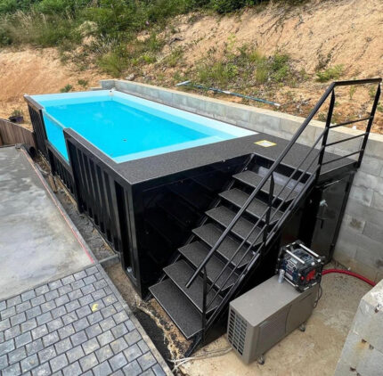 Industrieller Pool-Container, 6 Meter, Schwarz – Neu