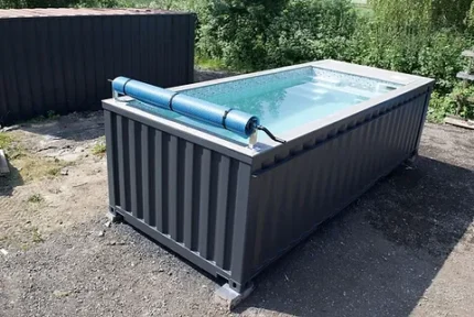 20-Fuß-Containerpool, anthrazitgrau, mit Jet-Swim-Funktion