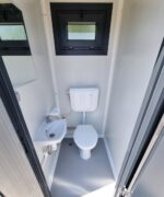 WC Sanitärcontainer mit Doppelkabine – für Mann und Frau – Anthrazit (RAL 7016) – Bild 4