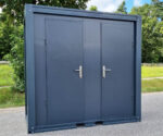 WC Sanitärcontainer mit Doppelkabine – für Mann und Frau – Anthrazit (RAL 7016) – Bild 8
