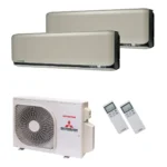 Mitsubishi Heavy Klimaanlage SRK-ZSX-WF Wandgerät Multisplit Set mit 2 Innengeräten 2 x 3,5 kW Titan
